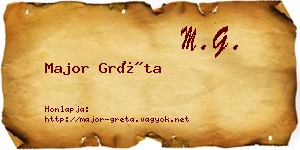 Major Gréta névjegykártya