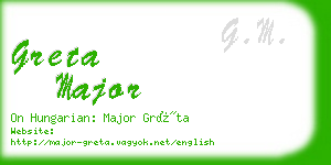 greta major business card